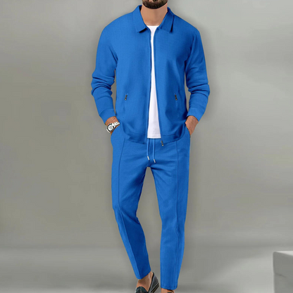 Trainingsanzug Herren | Freizeitanzug Herren | Reißverschluss-Jacke & Kordelzug für klaren Look