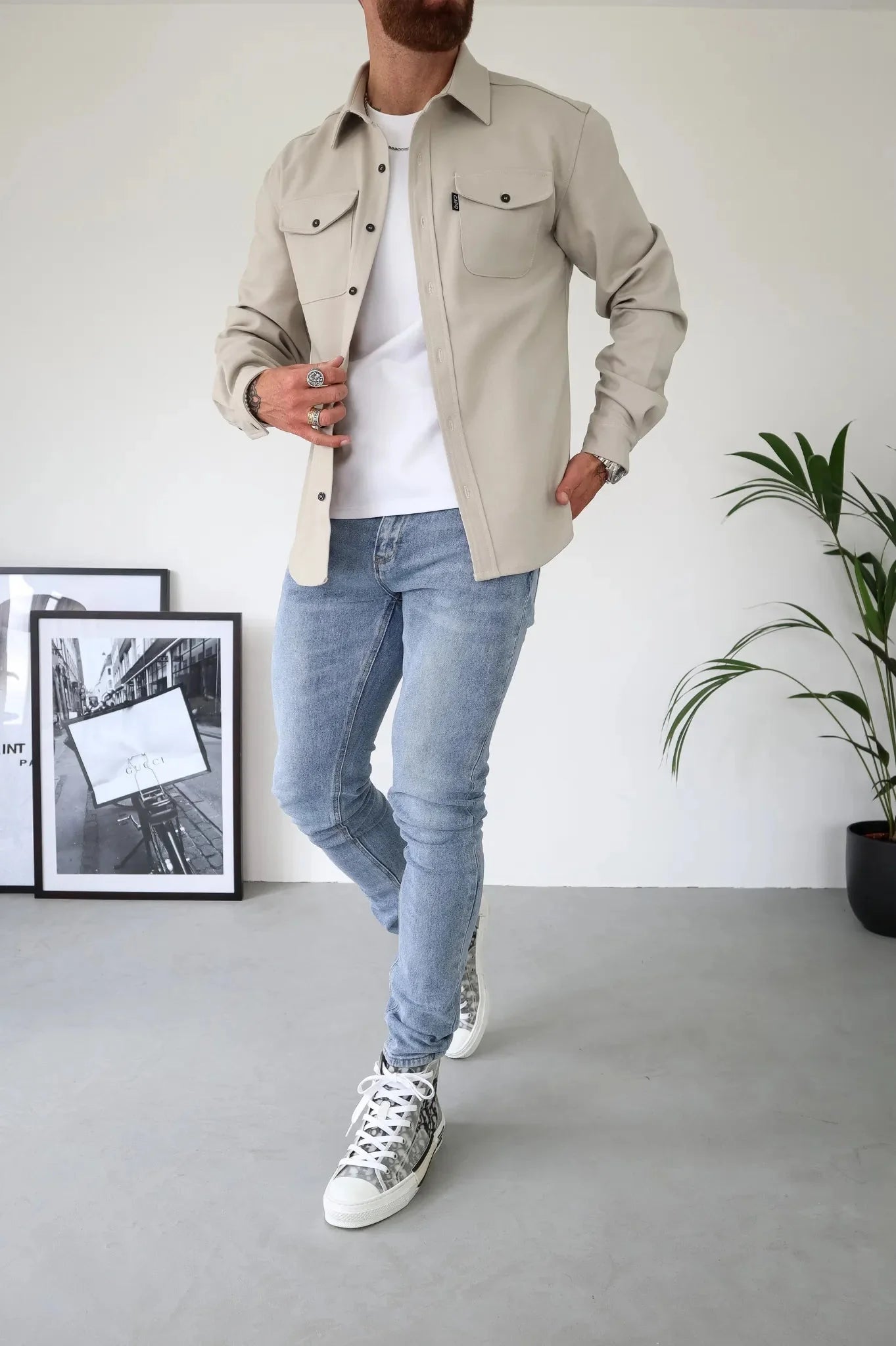 Überhemd | Brusttaschen | Button-Up | Hemdjacke | Herrenbekleidung-Chaps Herrenmode
