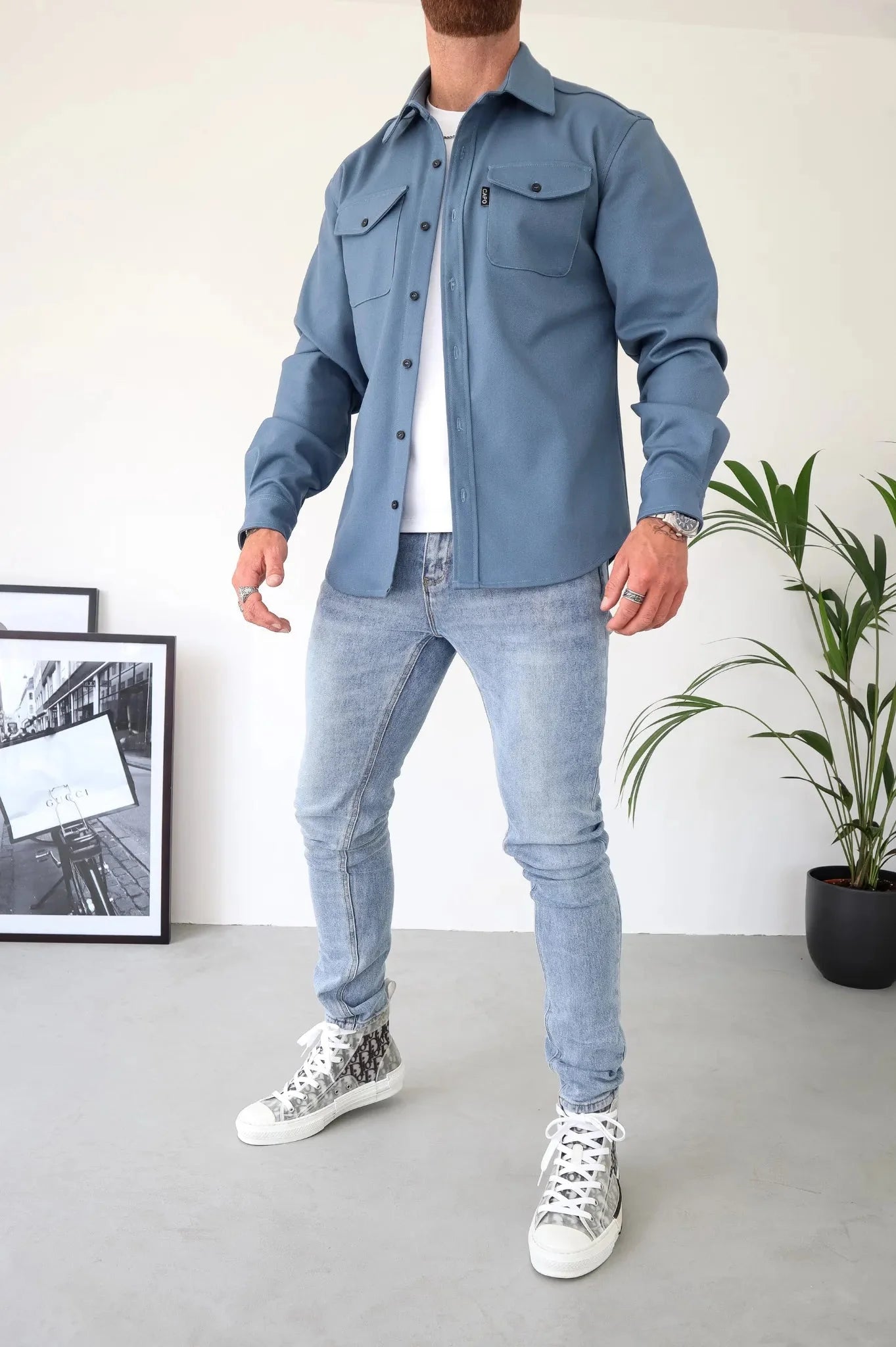 Überhemd | Brusttaschen | Button-Up | Hemdjacke | Herrenbekleidung-Chaps Herrenmode