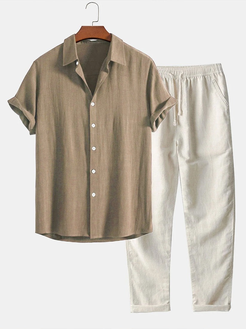 Elian | Herren Set Mit Stehkragen Hemd Und Hose