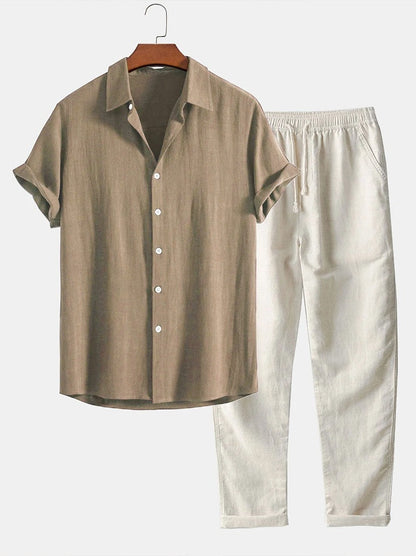 Elian | Herren Set Mit Stehkragen Hemd Und Hose