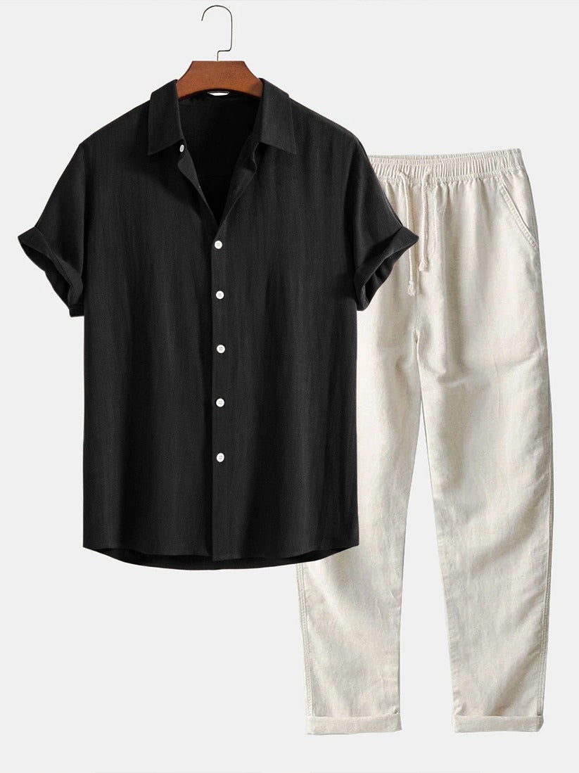 Elian | Herren Set Mit Stehkragen Hemd Und Hose