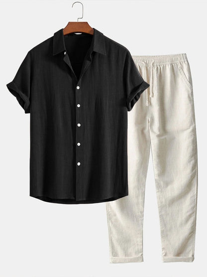 Elian | Herren Set Mit Stehkragen Hemd Und Hose
