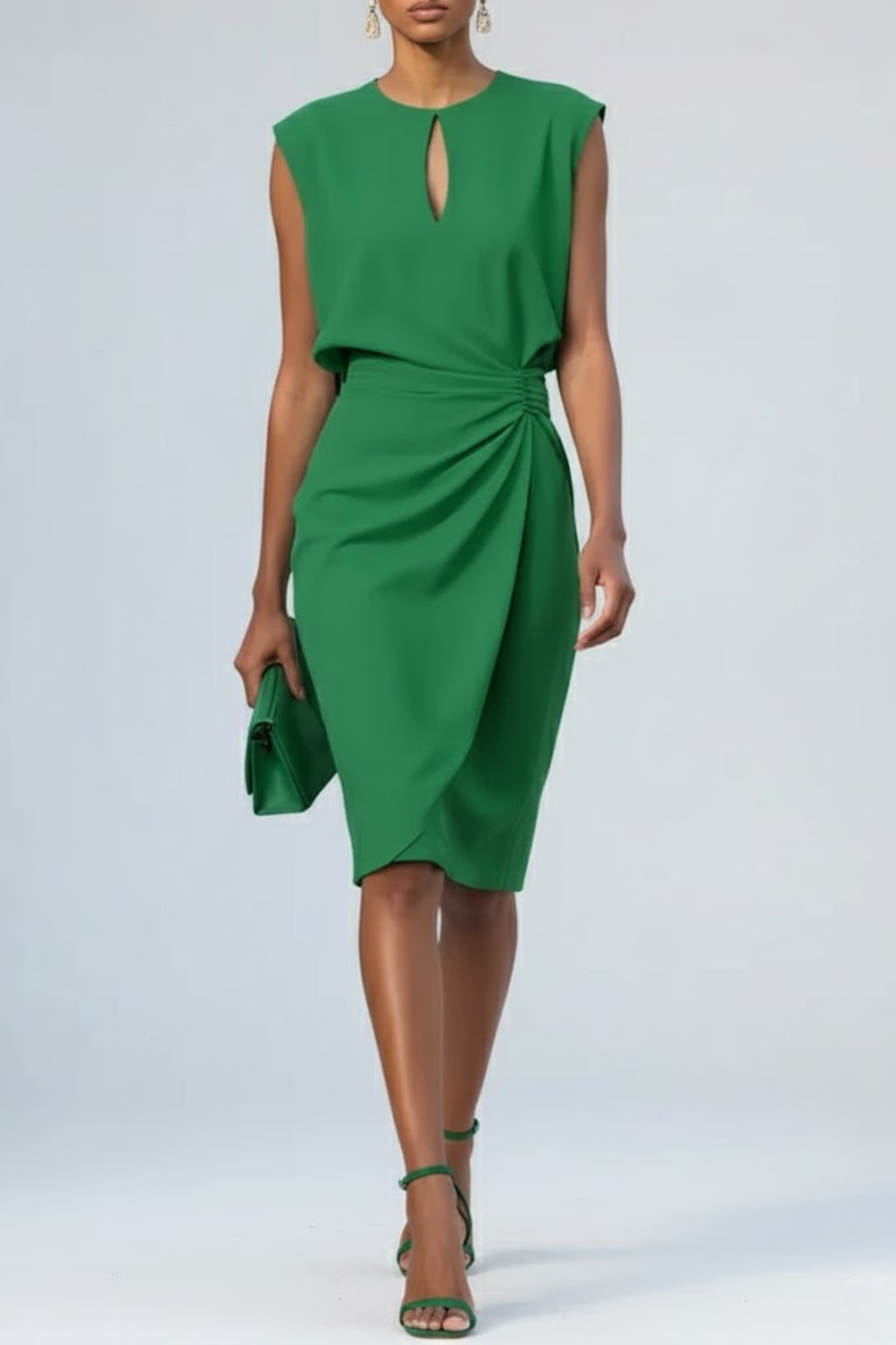 Katharina | Midi Kleid Mit Keyhole Ausschnitt