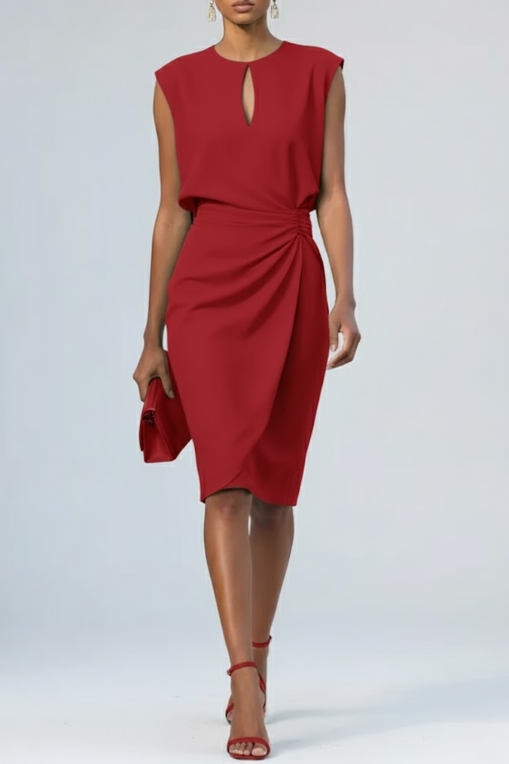 Katharina | Midi Kleid Mit Keyhole Ausschnitt
