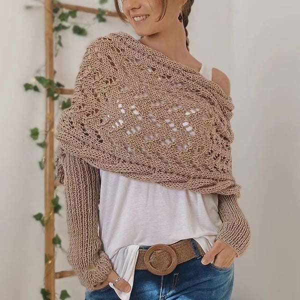 Reinhilde | Doppelten Ärmeln Shawl Schal