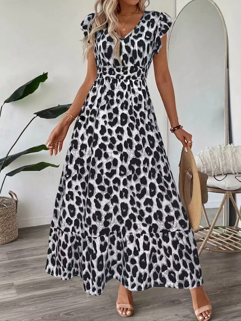 Ranika | Ärmelloses Maxi Kleid Mit V Ausschnitt
