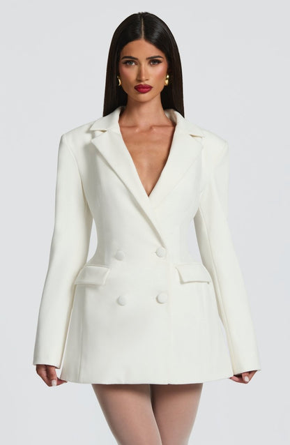 Blazer Minikleid Tailliert Damen - Cecile LavelleWeiß