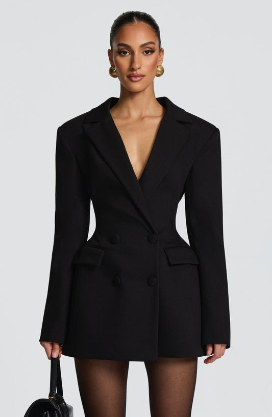 Blazer Minikleid Tailliert Damen - Cecile LavelleSchwarz