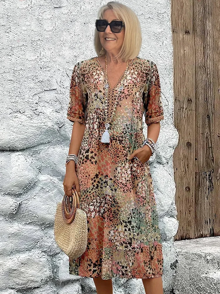 Helene | Farbenfrohes Midikleid