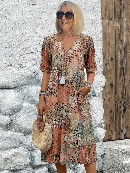 Helene | Farbenfrohes Midikleid