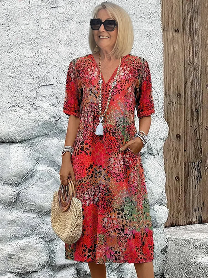 Helene | Farbenfrohes Midikleid