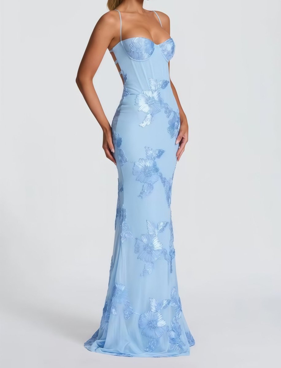 Dina | Figurbetontes Maxi Kleid mit Spitze