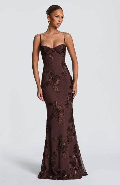 Dina | Figurbetontes Maxi Kleid mit Spitze
