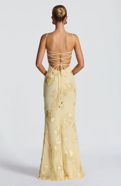 Dina | Figurbetontes Maxi Kleid mit Spitze