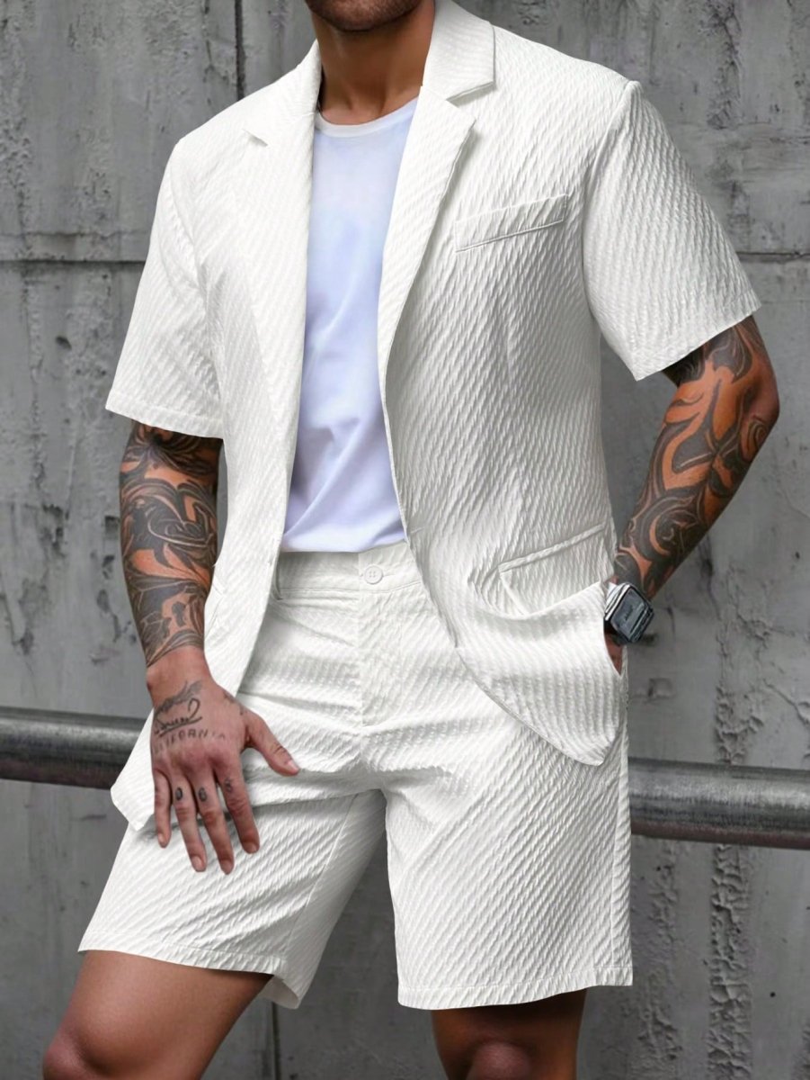 Herren Sommer Zweiteiler Set im Smart Casual Stil - Cecile LavelleWeiß