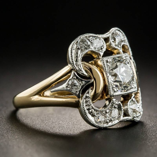 Vintage Gold Ring mit Zirkonia