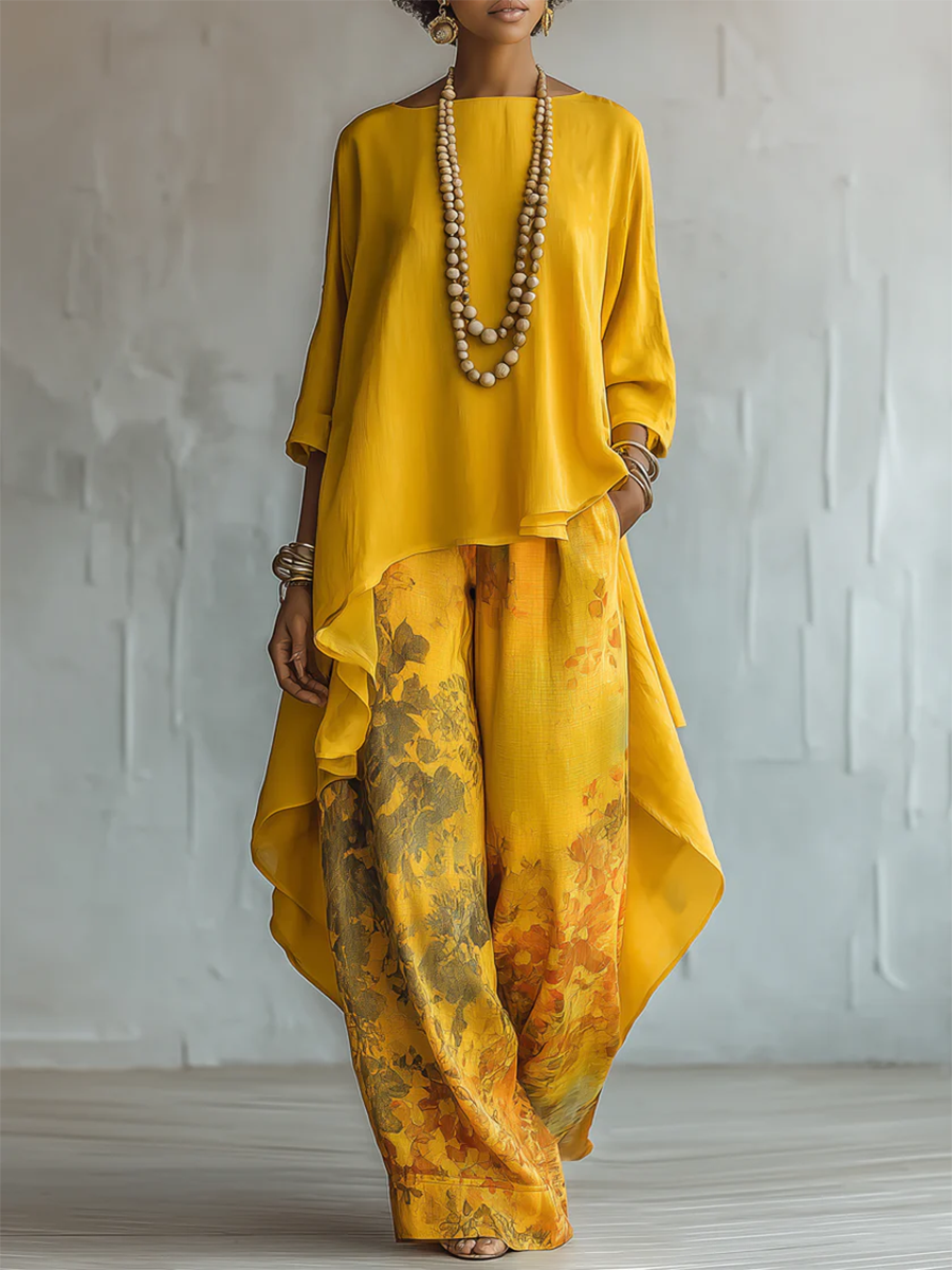 Ida | Luftiges Zweiteiler Set Mit Floraler Hose