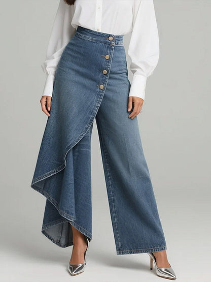 Evi | Stylische Damen High-Waisted Weitbein Jeans Mit Relaxed Fit