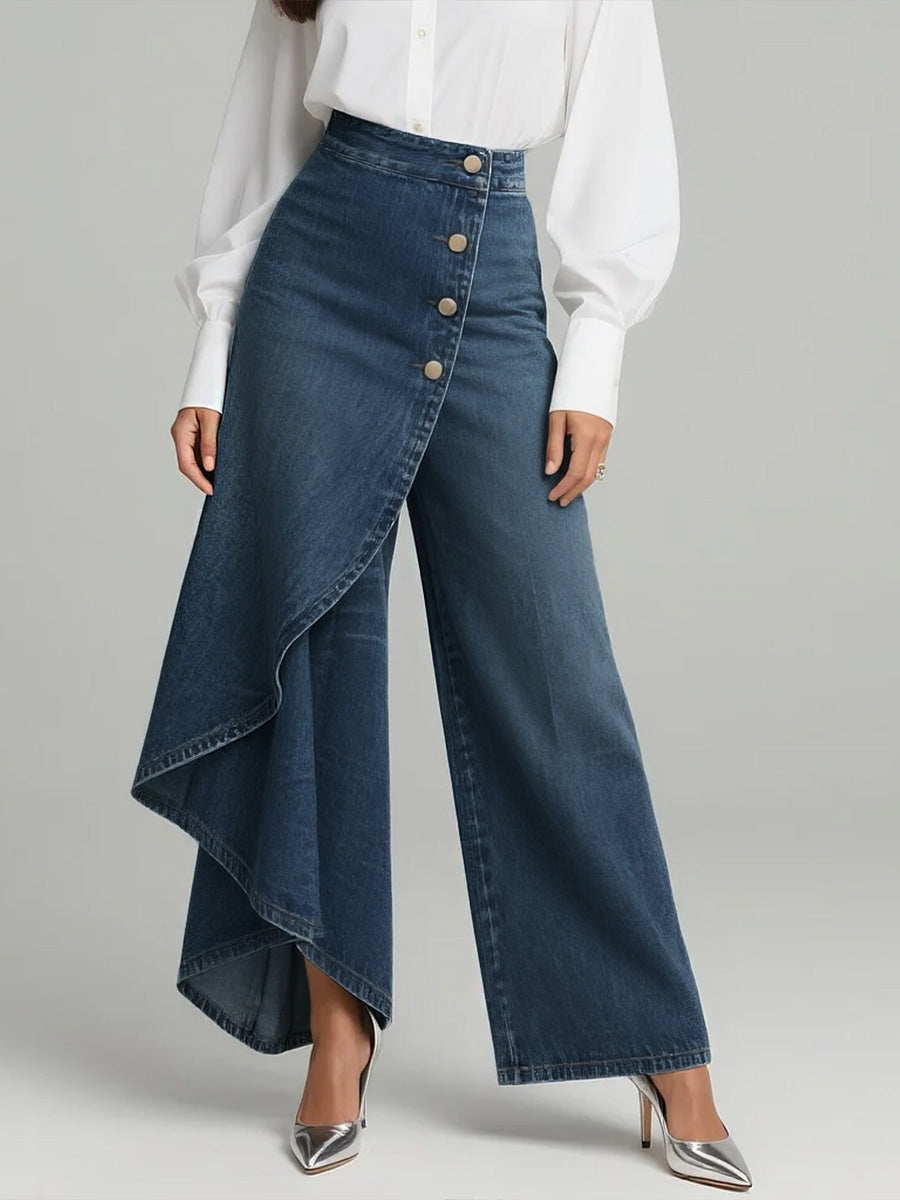 Evi | Stylische Damen High-Waisted Weitbein Jeans Mit Relaxed Fit