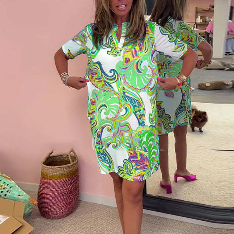 Heloise | Bunt Gemustertes Kleid