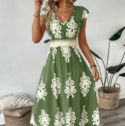 Ranika | Ärmelloses Maxi Kleid Mit V Ausschnitt