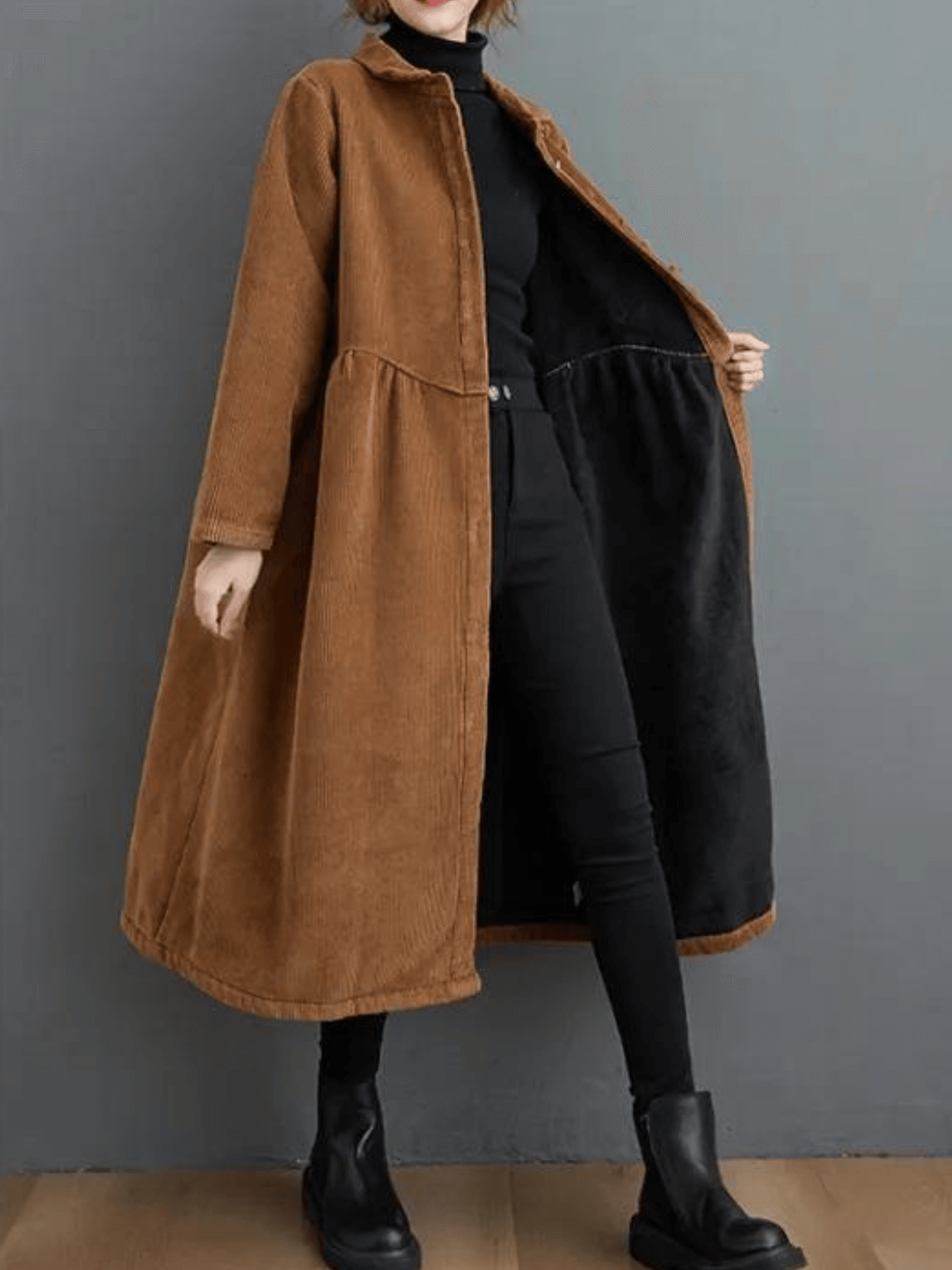 Damen-Cord-Trenchcoats - Vintage Im Winter!